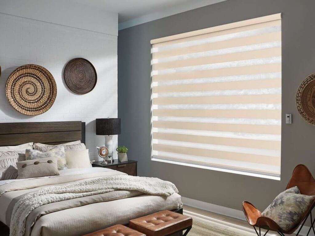 Graber Layered Shades with Motorized Lift