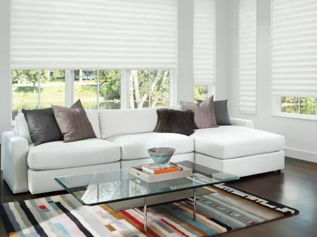 Hunter Douglas Cellular Shades in Living Room