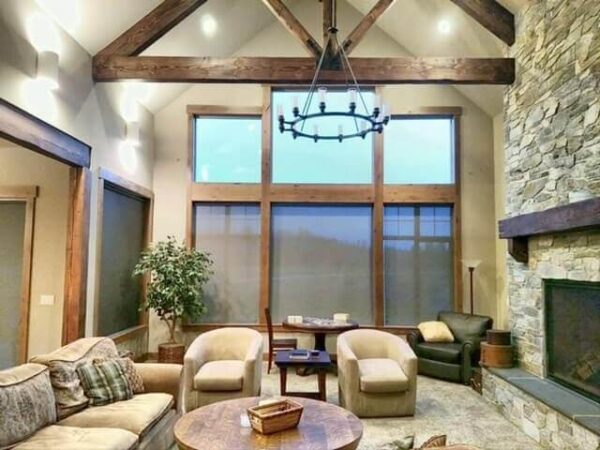 Solar Shades in Living Room Expansive Windows