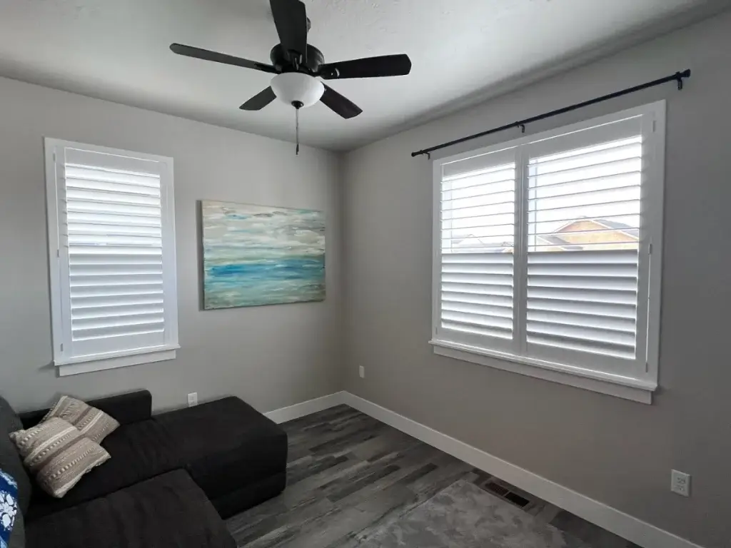 Shutters in Living Room Windows